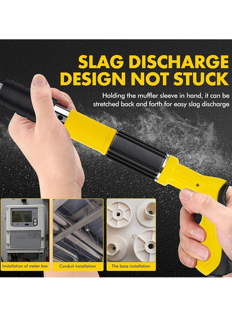 Tradeo Professional Nail Gun with Silencer, One-Handed Operation, Automatic Slag Removal, Yellow and Black - Image 2
