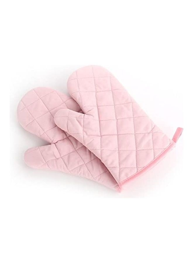 NIBEMINENT Pair Of 1 Heat Resistant Microwave Gloves Pink 21.3x19.2x8.2cm