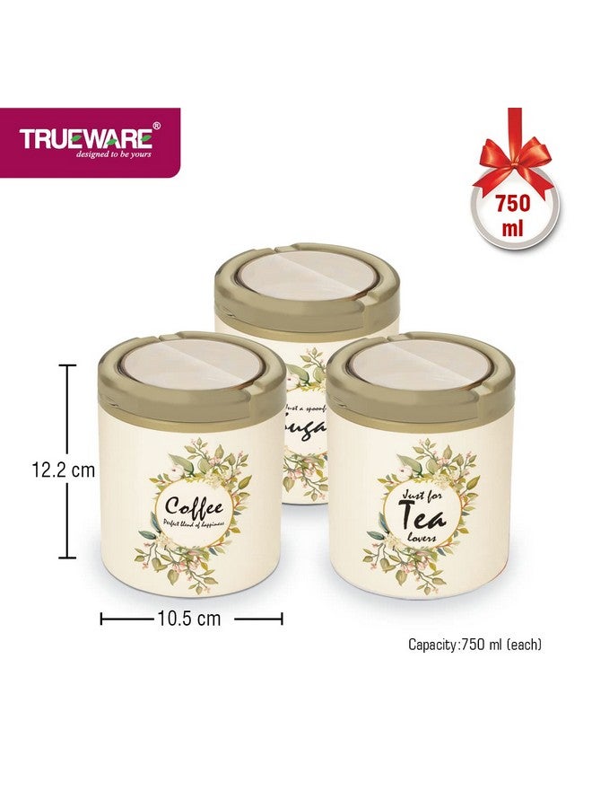 Trueware حاوية سكر وشاي وقهوة TRUEWARE القابلة للإغلاق | مجموعة من 3 | أخضر | حاوية | 750 مل لكل واحدة | محكمة الإغلاق | خالية من BPA | 100% درجة غذائية | مقاومة للروائح | تخزين المطبخ | ملحقات المطبخ | جرة المطبخ - Image 2