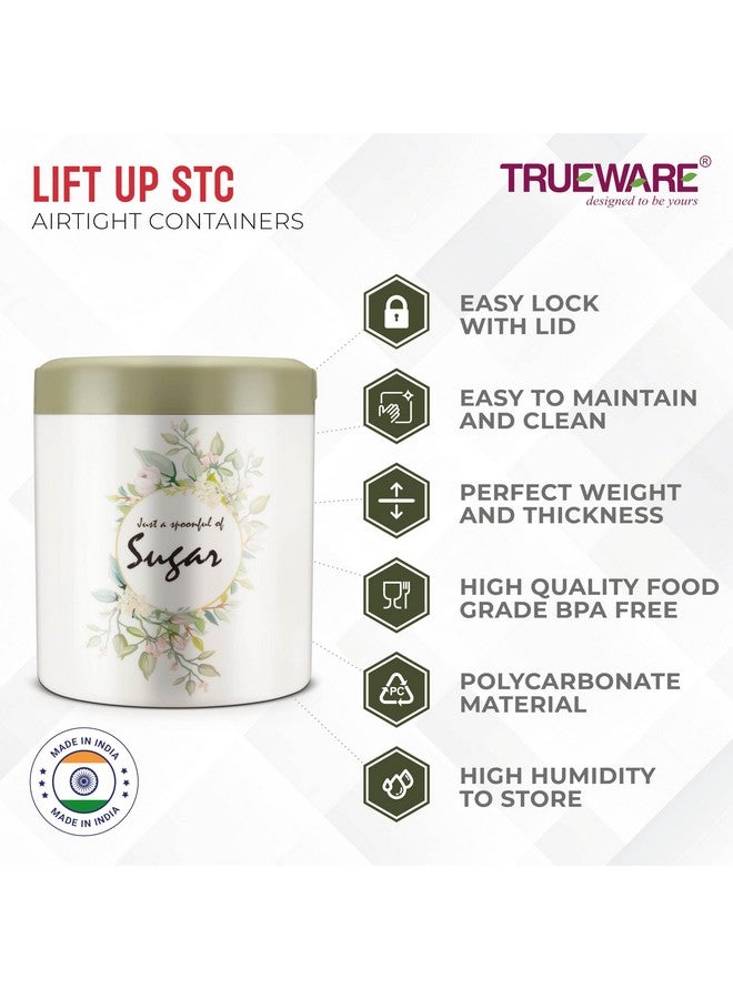 Trueware حاوية سكر وشاي وقهوة TRUEWARE القابلة للإغلاق | مجموعة من 3 | أخضر | حاوية | 750 مل لكل واحدة | محكمة الإغلاق | خالية من BPA | 100% درجة غذائية | مقاومة للروائح | تخزين المطبخ | ملحقات المطبخ | جرة المطبخ - Image 3