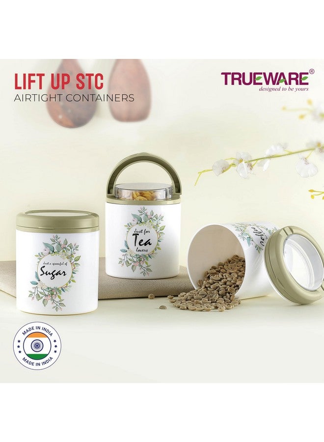 Trueware حاوية سكر وشاي وقهوة TRUEWARE القابلة للإغلاق | مجموعة من 3 | أخضر | حاوية | 750 مل لكل واحدة | محكمة الإغلاق | خالية من BPA | 100% درجة غذائية | مقاومة للروائح | تخزين المطبخ | ملحقات المطبخ | جرة المطبخ - Image 5