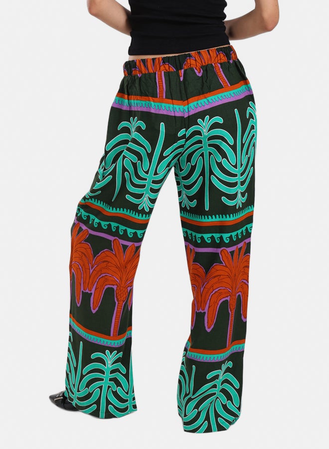 Carina Colored Palm Print Pants - Image 3