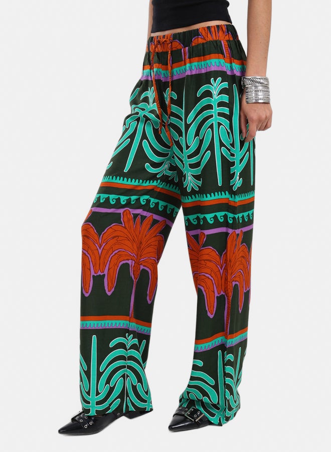Carina Colored Palm Print Pants - Image 2