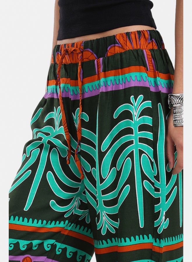 Carina Colored Palm Print Pants - Image 4