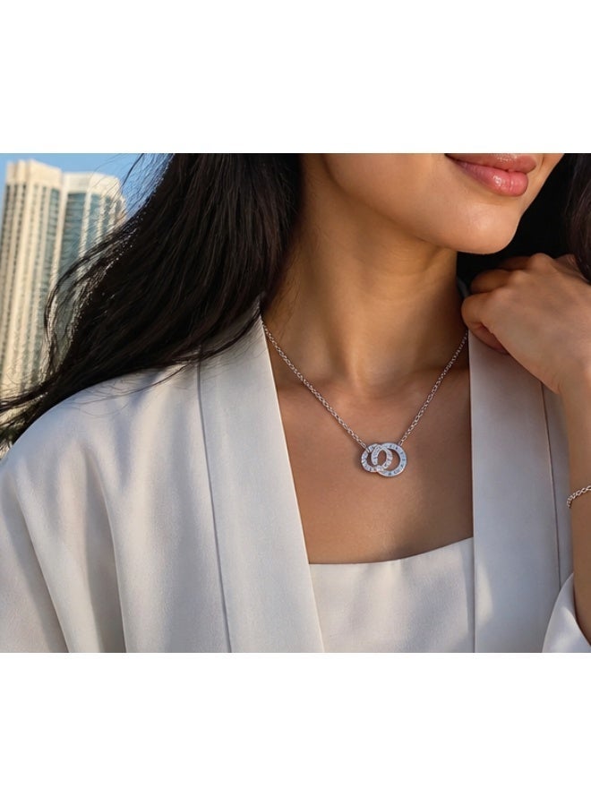 Waterproof Silver-Plated Roman Numeral Bracelet, Necklace & Earring Set - Image 3