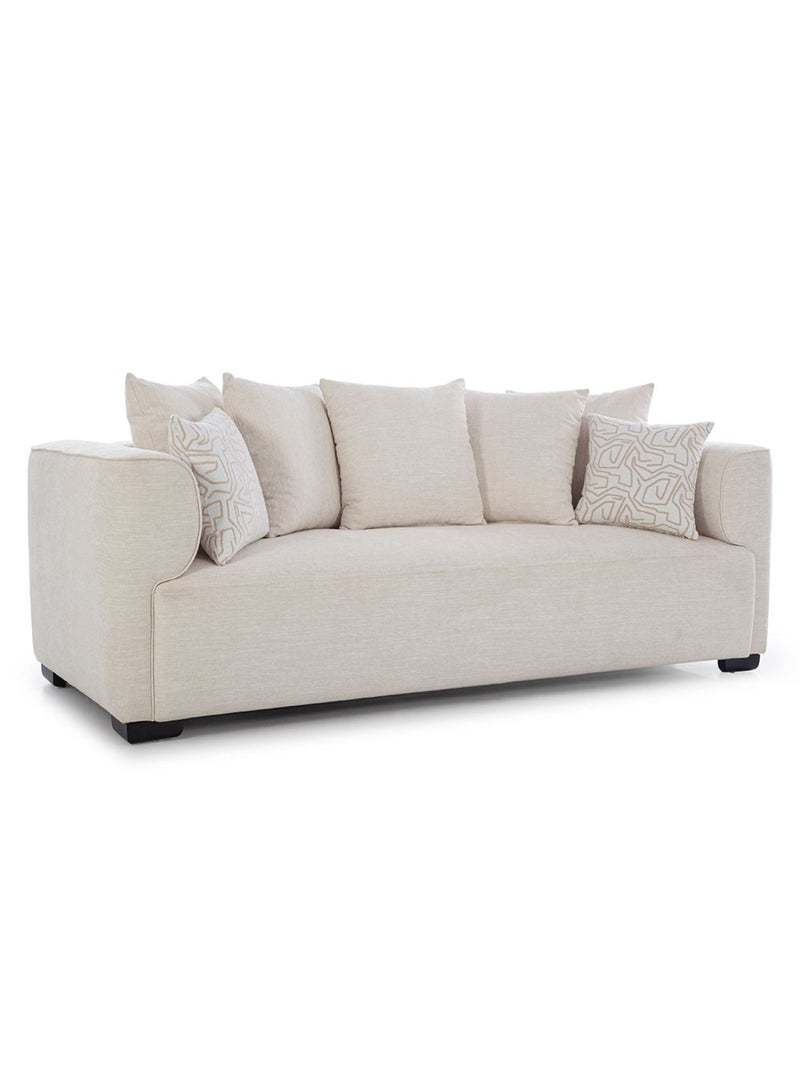 DANUBE HOME Camelle 3 Seater Fabric Sofa 3 Seater Sofa | Modern Design Three Seat Sofas | Comfortable Living Room Furniture L230xW100xH92cm - Tulle White  - Image 1