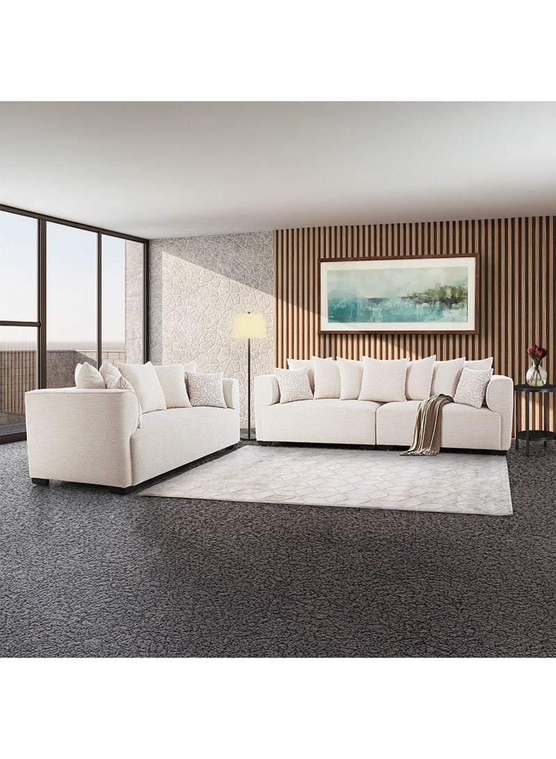 DANUBE HOME Camelle 3 Seater Fabric Sofa 3 Seater Sofa | Modern Design Three Seat Sofas | Comfortable Living Room Furniture L230xW100xH92cm - Tulle White  - Image 5