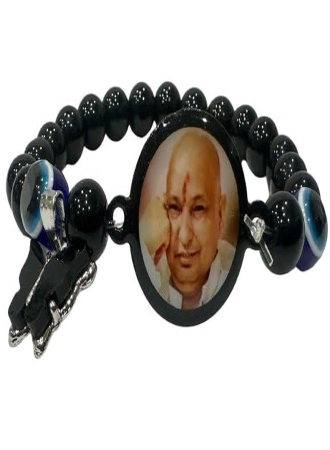 RK Basics سوار RK Basics Jai Guruji Swaroop Butterfly Evil Eye المعلق، يبارك صفحتك بسوار Guruji الجميل (أسود) - Image 2