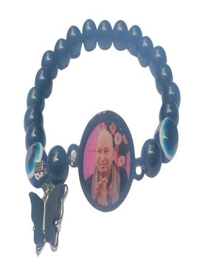 RK Basics سوار RK Basics Jai Guruji Swaroop Butterfly Evil Eye المعلق، يبارك صفحتك بسوار Guruji الجميل (أسود) - Image 4