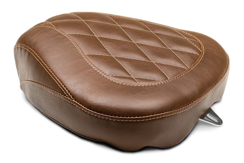 Mustang Motorcycle Seats 76723 Wide Tripper Passenger Seat for Harley-Davidson Electra Glide Standard, Road Glide, Road King & Street Glide 2008-'21, Diamond, Distressed Brown, Width: 11.5" - Image 1