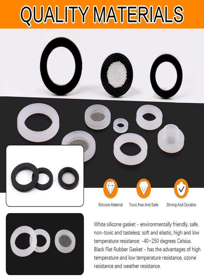 Rustark 120Pcs Plumbing Rubber Washers Silicone Gasket with Screen Mesh Assortment Kit Flat O Ring Washer Faucet Shower Head Washers for Garden Hose Sink Faucet Screen Filter Repair and Replacement - Image 4