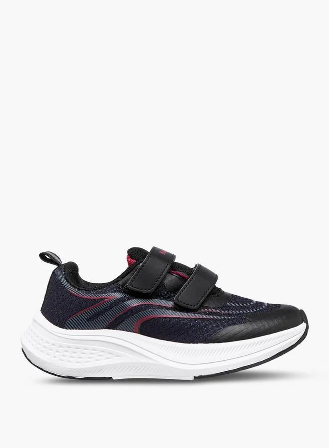 Boys' Textured Sports Shoes with Hook and Loop Closure