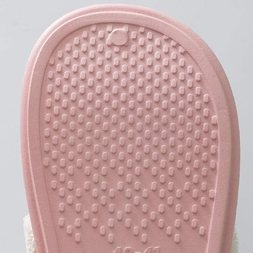 THE DDS STORE Winter Coral Fleece Women Warm Plush Cotton Slipper Indoor Water Proof Non-Slip Removable Plush Slippers Memory Foam Cotton Women's Slippers (Red, 8) - Image 2