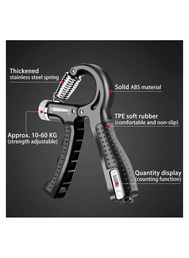 Adjustable Digital Hand Grip Strengthener With Counting Function Finger Trainer for Muscle Building Restoring Injuries and Stress Relief - Image 2