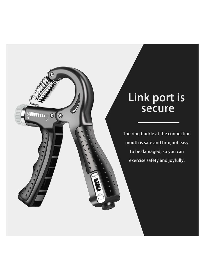 Adjustable Digital Hand Grip Strengthener With Counting Function Finger Trainer for Muscle Building Restoring Injuries and Stress Relief - Image 3