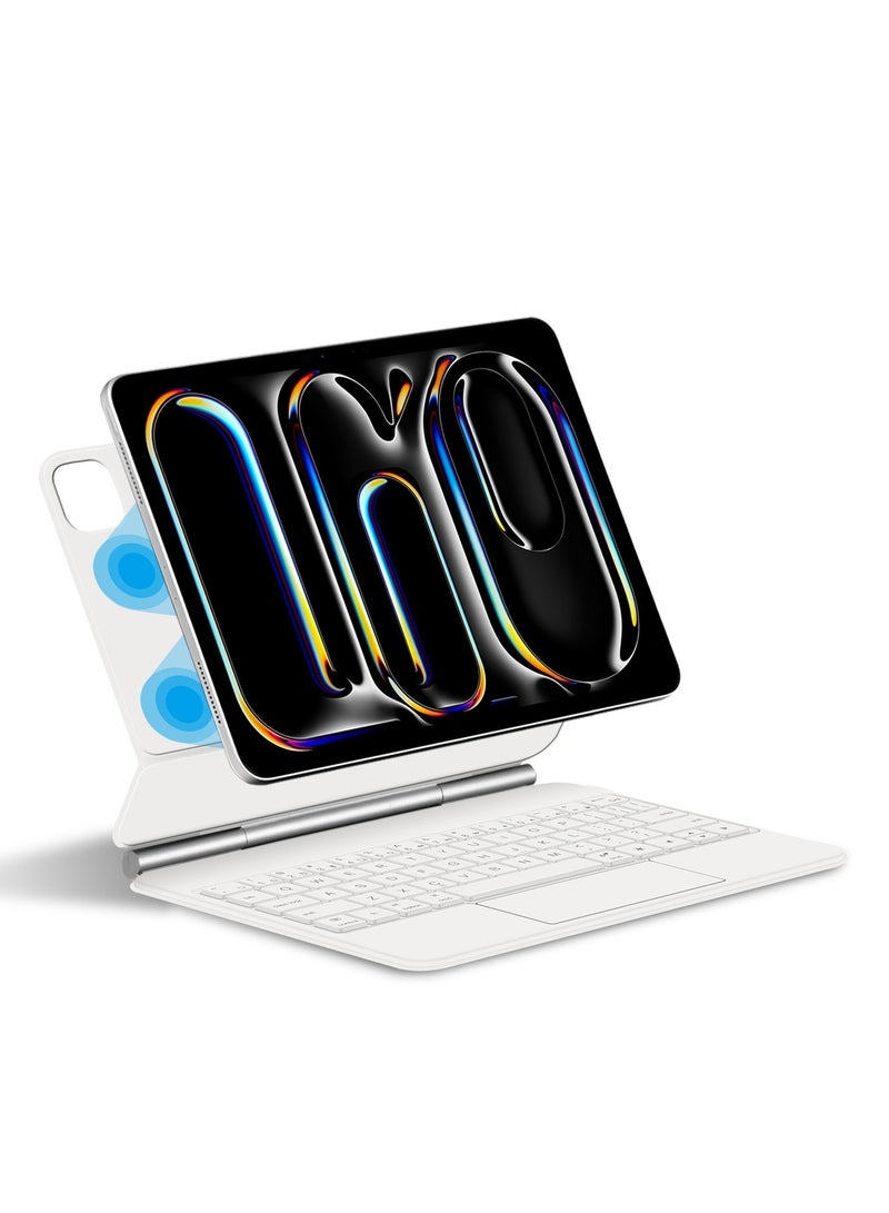 For iPad Air 13 M2 Universal iPad Pro 12.9 2018-2022 Arabic  English Magnetic Keyboard Case Multi-Touchpad Keyboard Case Wireless Backlit Keyboard Floating Stand for Easy Adjustment - Image 1