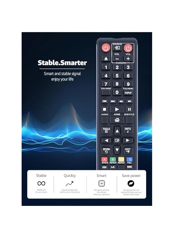 Generic - AK59 00149A Replacement Remote Control for Samsung Blu ray Disc Players Compatible with BD ES5000, BD F5100, BD ES5300, BD J5100, BD J5700, BD J5900, and More - Image 1