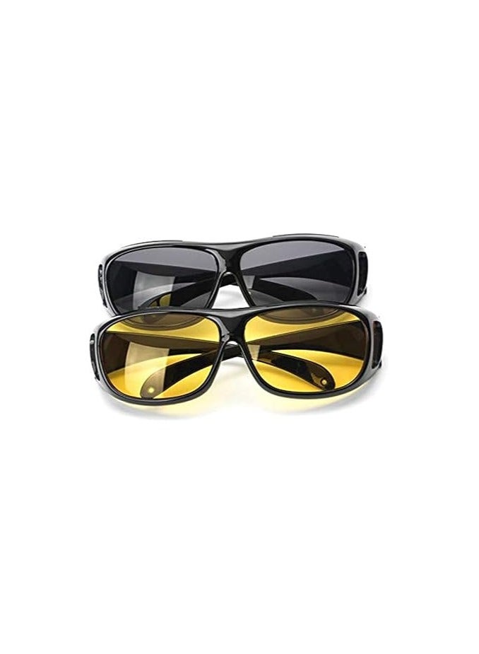 2 PCS Night Vision Driver Goggles Unisex HD Vision Sun Glasses Car Driving Glasses UV Protection Polarized Sunglasses Eyewear - Image 2