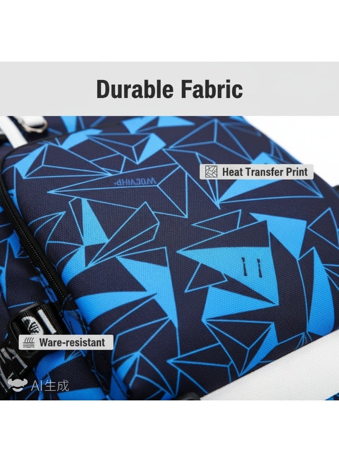 Aolida 1-Piece Men's Korean Version Laptop Backpacks Minimalist Middle School Student Backpack Heat Transfer Printed Casual Backpack - Image 4