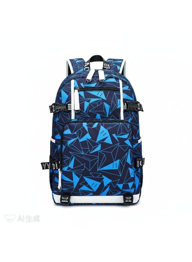 Aolida 1-Piece Men's Korean Version Laptop Backpacks Minimalist Middle School Student Backpack Heat Transfer Printed Casual Backpack - Image 5