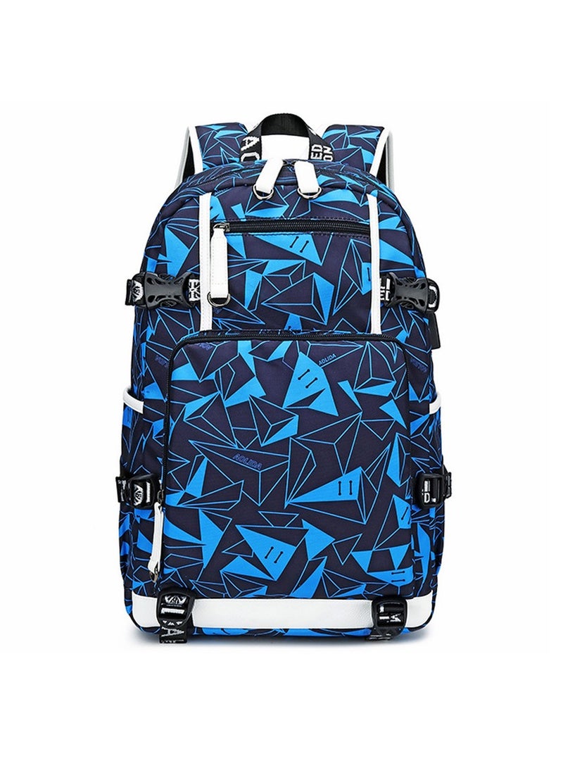 Aolida 1-Piece Men's Korean Version Laptop Backpacks Minimalist Middle School Student Backpack Heat Transfer Printed Casual Backpack - Image 2