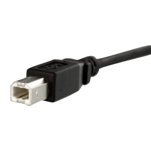 StarTech.com 1 ft Panel Mount USB Cable B to B - F/M - USB Type B (F) to USB Type B (M) - USB 2.0 - Molded Hood - Black (USBPNLBFBM1) - Image 3