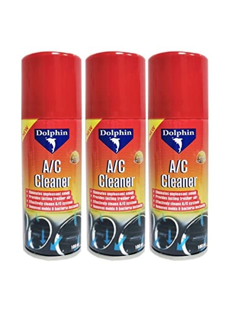 Dolphin A/C Cleaner and Sanitizer for Car Air Conditioning, Pack of 3