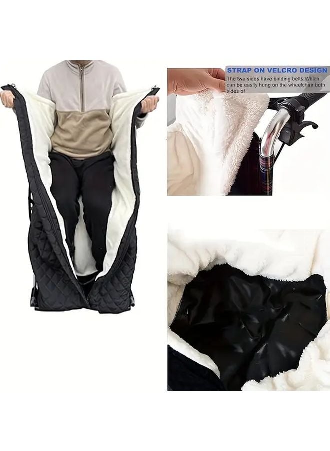 Heavy Duty Wheelchair Blanket Thickened Black Size M All Season Bedspread - Image 5