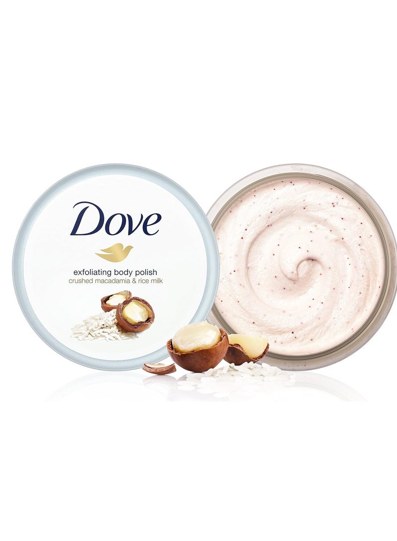 دوف مقشر الجسم البولندي بحليب الأرز والمكاديميا مع كريم مرطب 225 مل قطعتين - Image 4