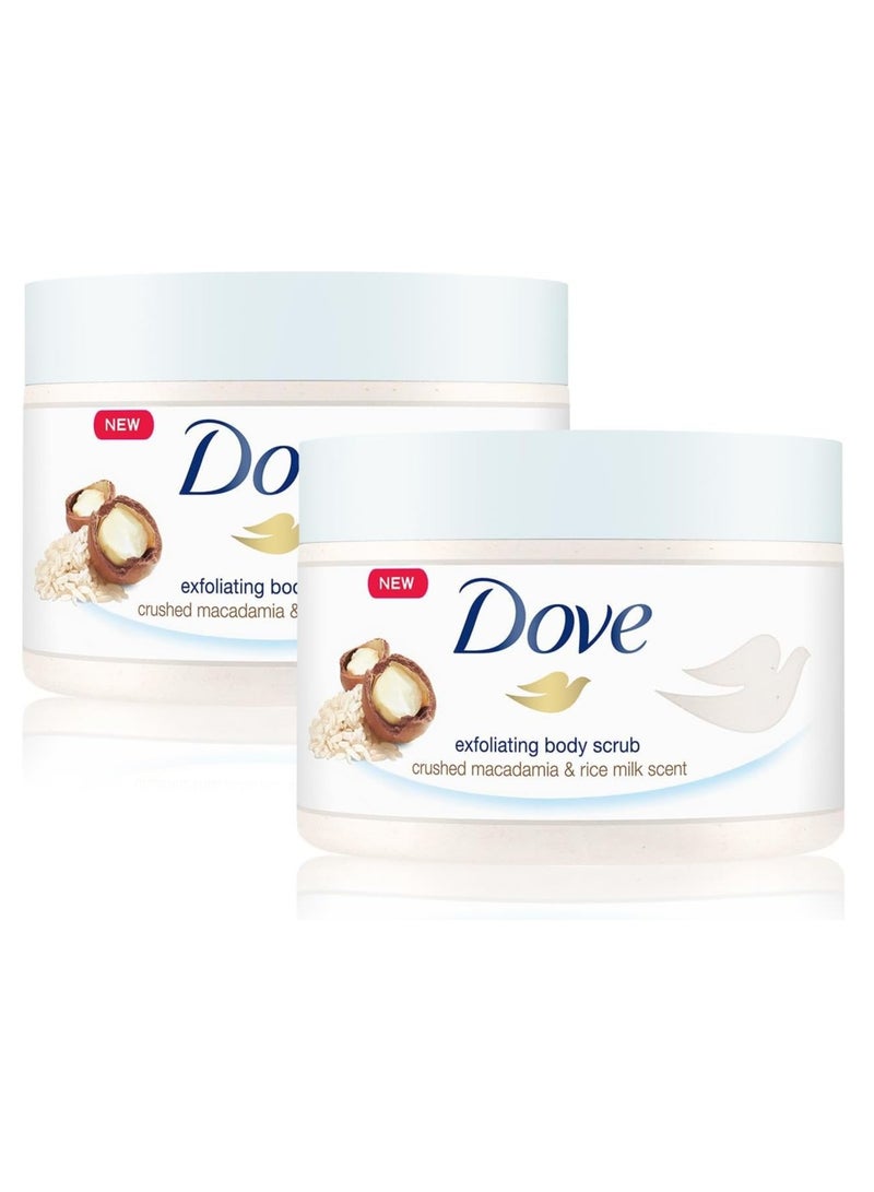 دوف مقشر الجسم البولندي بحليب الأرز والمكاديميا مع كريم مرطب 225 مل قطعتين - Image 2