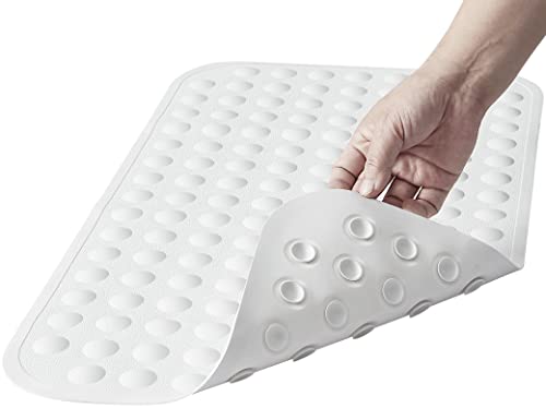 Yanzifly Bathtub Mat Non Slip Bath Mat for Tub Silicone Soft Bath Tub Mat Non Slip Shower Mats, Suction Cups Bath Tub Anti Slip Matt for Family Use, Machine Washable-White - Image 1
