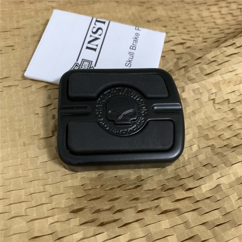 PHEOZIO Brake Pedal Pad Small Compatible For Harley Davidson XG XL Dyna FX Softail Willie G Skull 50600342 Black - Image 5