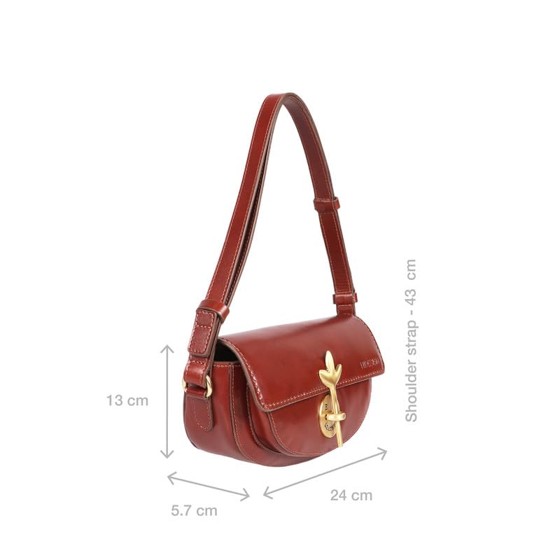 Hidesign Preserve 03 Handcrafted Genuine Leather Small Casual Tan Women's Office Handbag, Shoulder Bag - Image 3