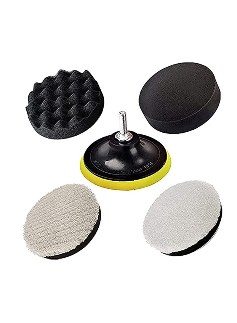 OIMG Polishing Pads Polishing Sponge Pad Car Polishers Wool Buffers Polishing Pads Professional Car Polishers Set Kit With M14 Drill Adapter-125mm 5inch - Image 1