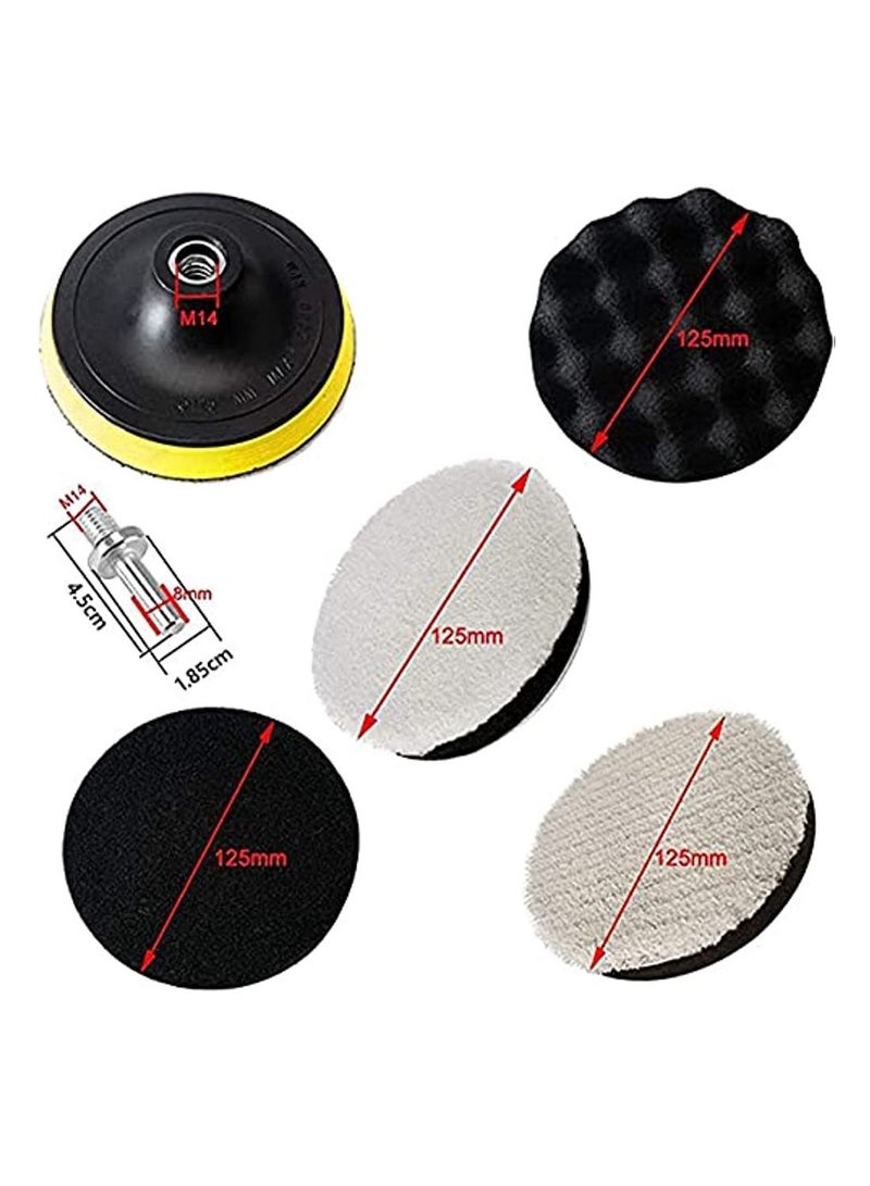 OIMG Polishing Pads Polishing Sponge Pad Car Polishers Wool Buffers Polishing Pads Professional Car Polishers Set Kit With M14 Drill Adapter-125mm 5inch - Image 3