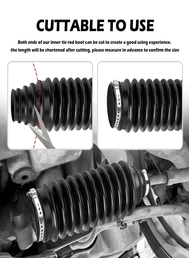 Figpade Car Inner Tie Rod Boot Kit with Boot Clamp Pliers,Soft Car Rack and Pinion Boots Keeps Steering Parts Includes Ties/Clamps,Cuttable Cars Accessories Steering Rack Boots - Image 5