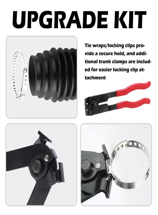 Figpade Car Inner Tie Rod Boot Kit with Boot Clamp Pliers,Soft Car Rack and Pinion Boots Keeps Steering Parts Includes Ties/Clamps,Cuttable Cars Accessories Steering Rack Boots - Image 3