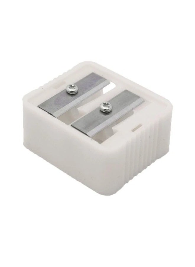 Generic Double Pencil Sharpener - White  - Image 1