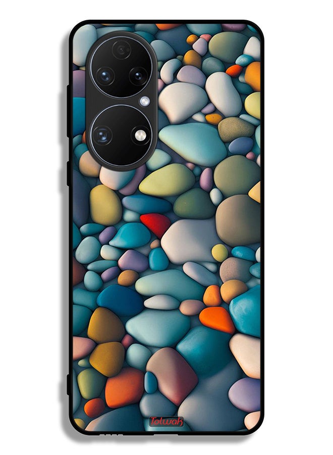 Tolwak Huawei P50 Protective Case Cover Stones Abstract Pattern - Image 2
