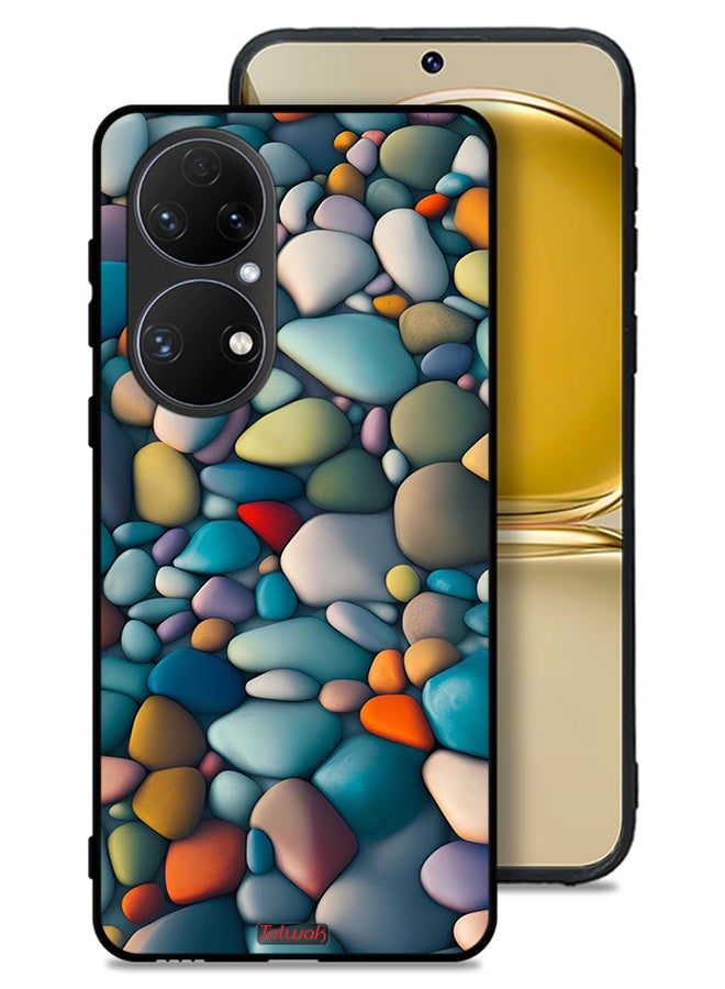 Tolwak Huawei P50 Protective Case Cover Stones Abstract Pattern - Image 1