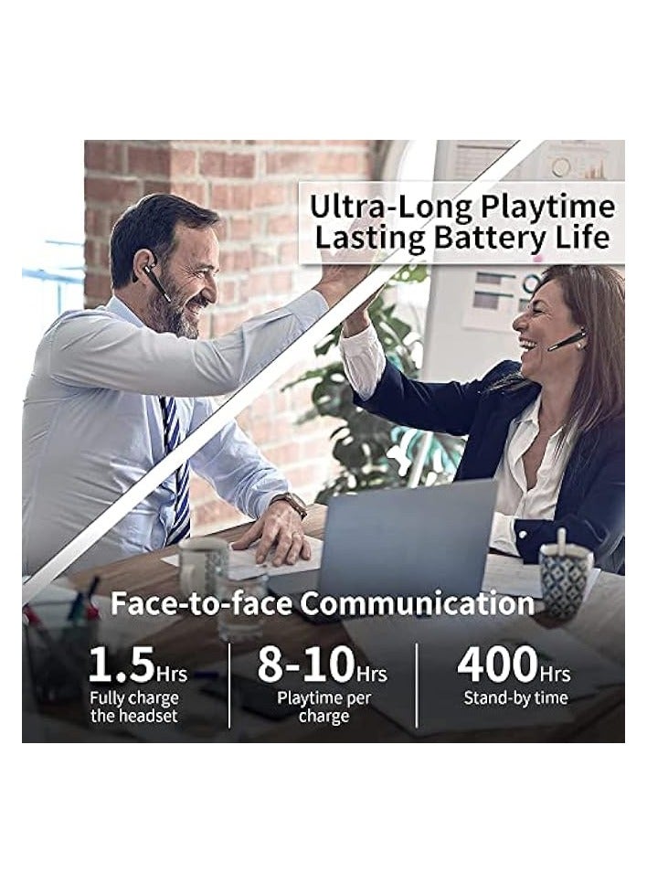 بروماس سماعة بلوتوث لاسلكية بدون استخدام اليدين للهاتف المحمول V5.1 سماعة رأس مع ميكروفون بخاصية إلغاء الضوضاء 10H وقت التحدث سماعة رأس (سماعة أذن) - Image 4