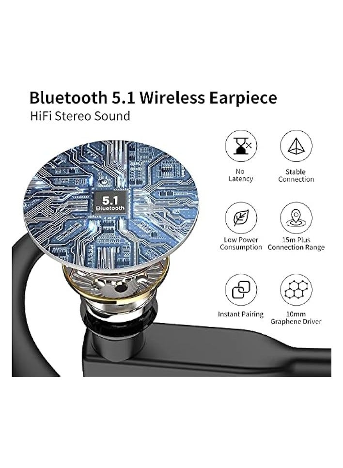 بروماس سماعة بلوتوث لاسلكية بدون استخدام اليدين للهاتف المحمول V5.1 سماعة رأس مع ميكروفون بخاصية إلغاء الضوضاء 10H وقت التحدث سماعة رأس (سماعة أذن) - Image 5