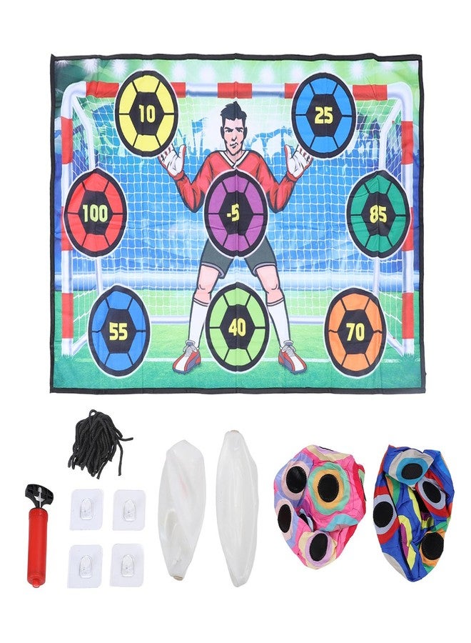 Sunisfa Soccer Ball Game Set, Skill Development Mat, Toss Soccer Target Goal Game for Indoor Outdoor Backyard, 1 Flannel Soccer Goal, 2 Soft Soccer Balls with Air Pump - Image 1