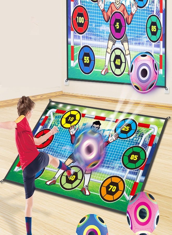Sunisfa Soccer Ball Game Set, Skill Development Mat, Toss Soccer Target Goal Game for Indoor Outdoor Backyard, 1 Flannel Soccer Goal, 2 Soft Soccer Balls with Air Pump - Image 5