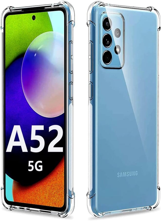 USTIYA USTIYA Case for Samsung Galaxy A52/ Samsung A52s Clear TPU Four Corners Protective Cover Transparent Soft funda 