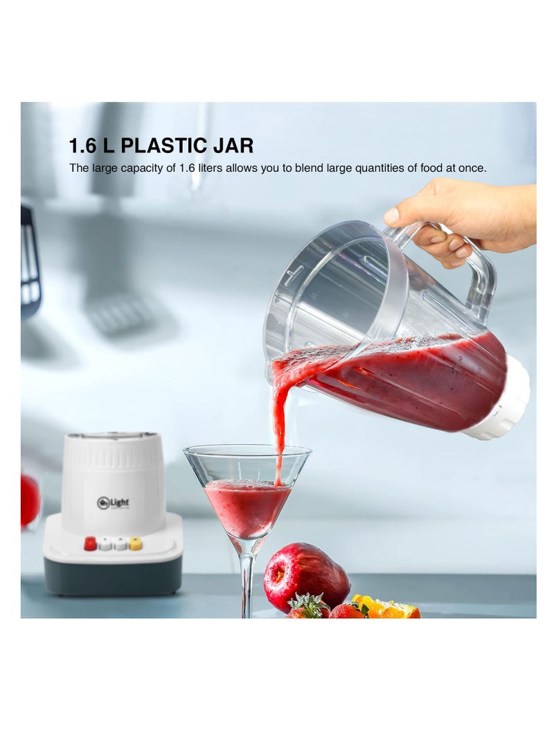Mr. Light Mr.Light 600W Powerful Motor Multi-functional 2 in 1 Blender,Mixer Grinder with 2 Speed & Pulse Option,Stainless Steel Blades,1.6L Blending Jar - Image 3