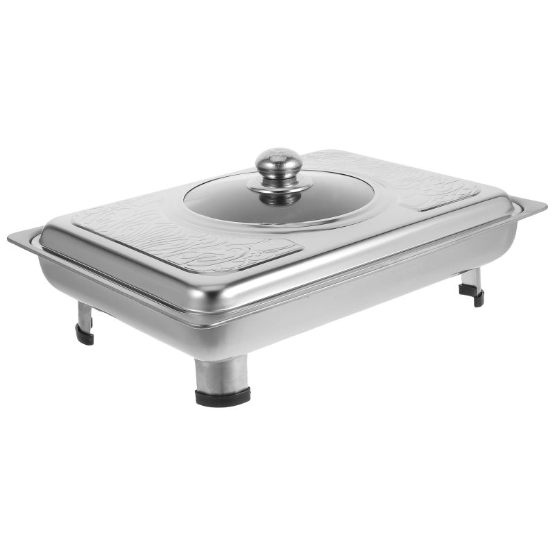 Stainless Steel Buffet Tray with Lid Rectangular Food Serving Tray for Weddings Parties Banquets Restaurant Self-Service Food Preservation Tray - Image 4
