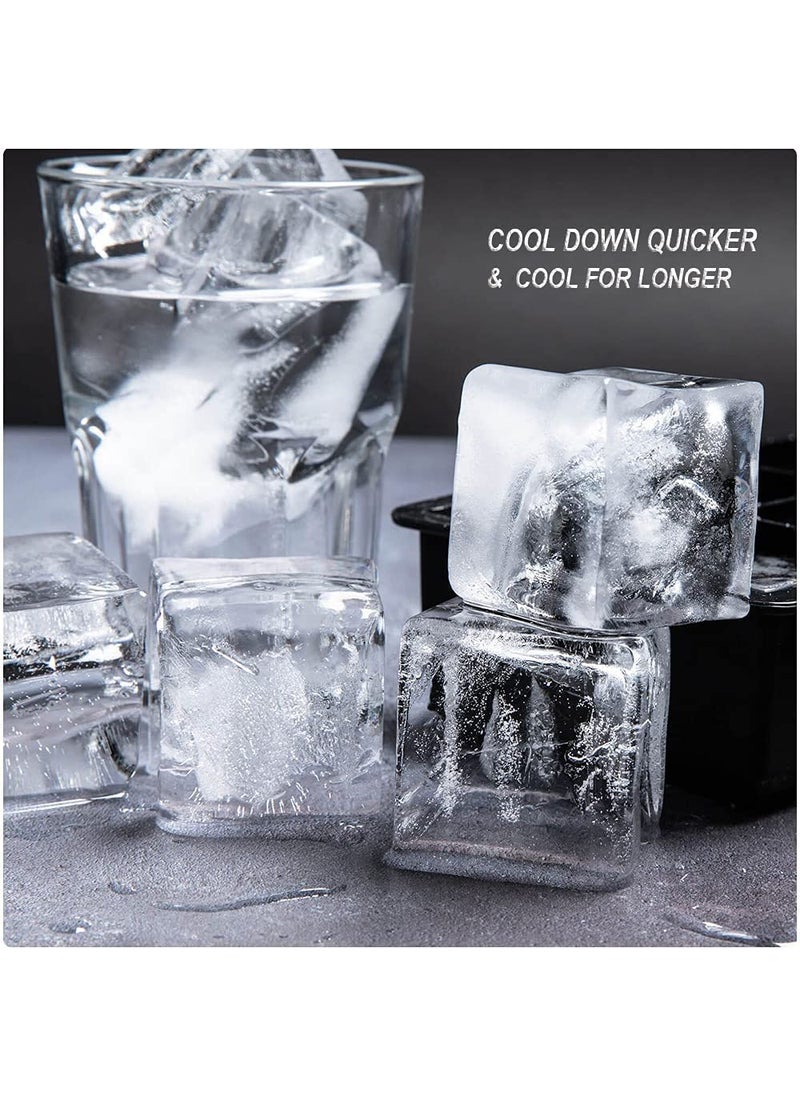 Karp KARP Flexible Silicone Square Ice Cube Tray 6 Cavity Ice Maker Mold for Whiskey & Cocktails, Craft Ice Maker for Keeping Drinks Cold- Reusable and BPA Free (Large Cube Size 5 Cm-Black)  - Image 5