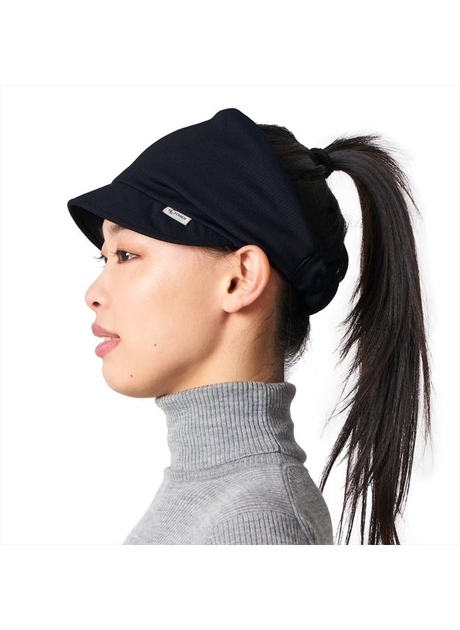 Charm Cooling Sports Visor Sun Hat - Womens Mens Athletic Wide Brim Summer Caps UPF-Cutting Black  - Image 1