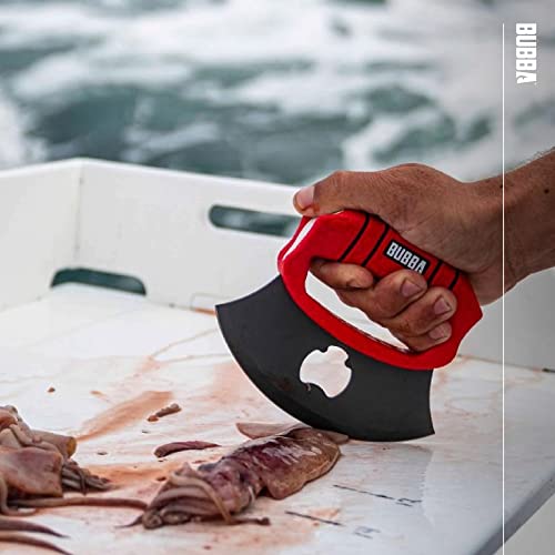 BUBBA ULU Knife with Non-Slip Grip Handle, Curved Blade, Integrated Bottle Opener and Sheath, Red - Image 2